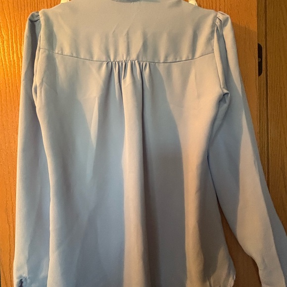 Express Sky Blue Ruffled Blouse - Picture 5 of 5
